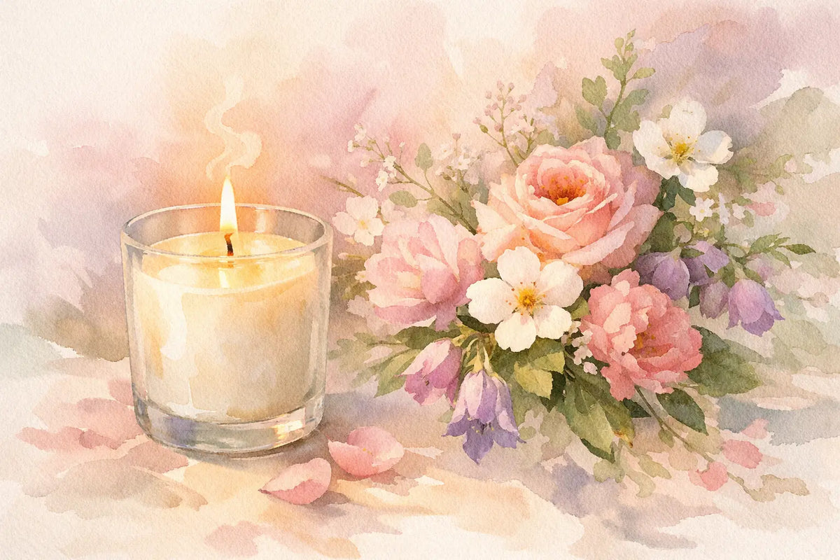 Doftljus med blomsterdesign för vackra hem